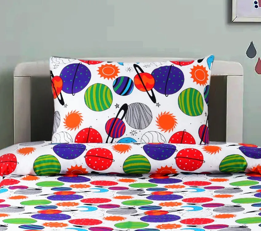 Digital Printed Junior Single Bed Sheet-Universe