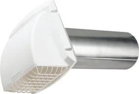 Dundas Jafine ProFlex BPMH4WZW Exhaust Hood, 6-1/4 in W Hood, 7 in H Hood, 4 in Duct, Polypropylene Hood :EA: QUANTITY: 1