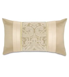 Evora Ivory Damask Lumbar Pillow Cover 15x26