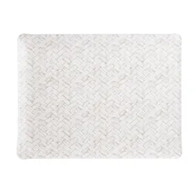 Fabric Tray Medium Basketweave Beige