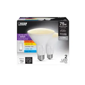 Feit Enhance PAR 30 E26 (Medium) LED Bulb White 75 Watt Equivalence 2 pk