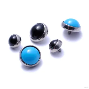 Flat Back Stone Cabochon Threaded End in Titanium from Industrial Strength