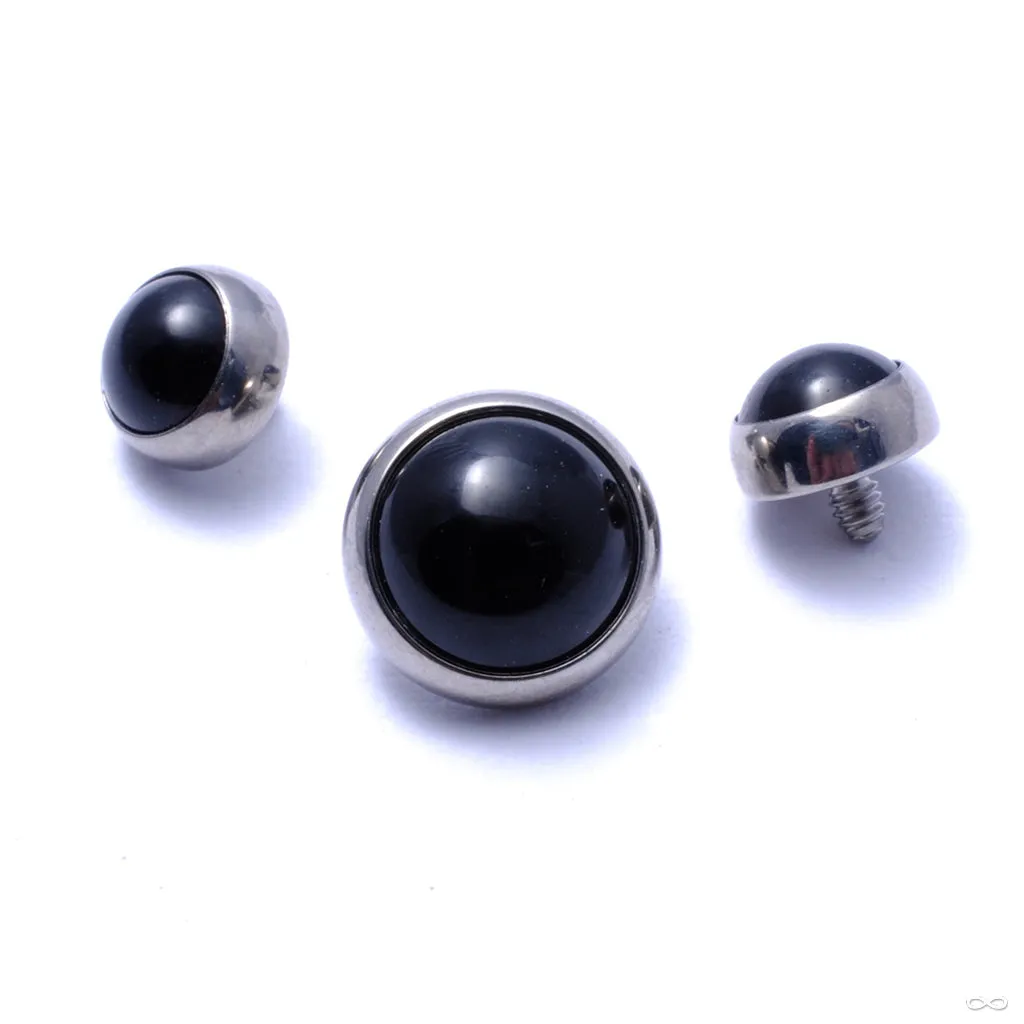 Flat Back Stone Cabochon Threaded End in Titanium from Industrial Strength