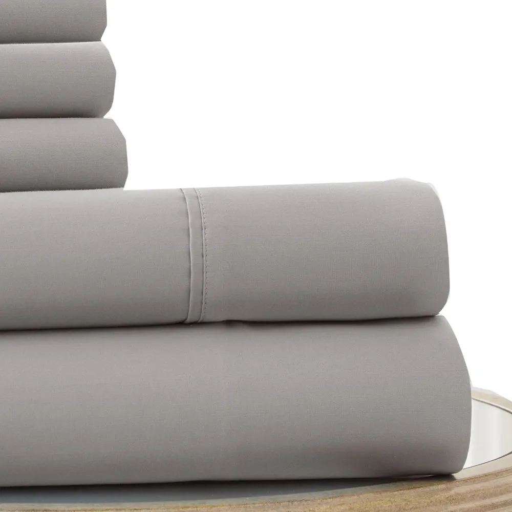 Forli 6 Piece Microfiber Full Sheet Set with Nano Technology The Urban Port, Gray By Casagear Home