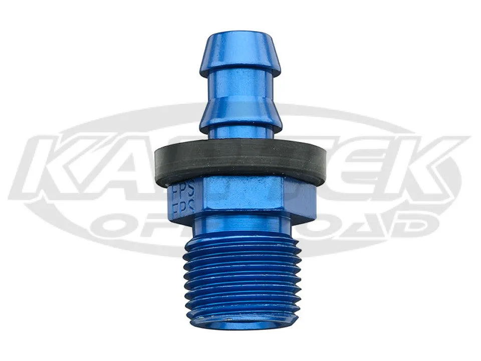 Fragola AN -6 Push Lock Hose To 1/2" NPT Pipe Thread Blue Anodized Aluminum Straight Hose Ends