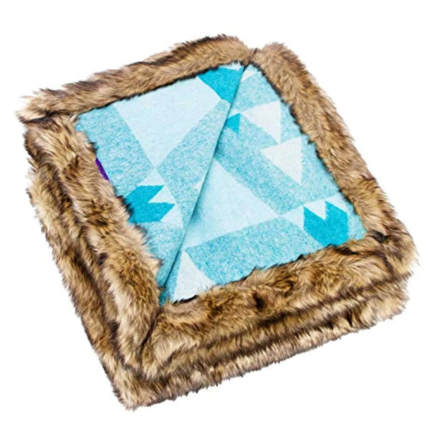 Fuzzy Faux Fur Blanket with Storage Pocket, 54X 64 Inches Lightweight