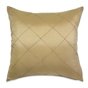 Gold Glam Faux Silk Throw Pillow Cover 24x24