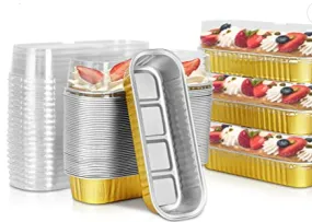 Gold Mini Loaf Pans with lids