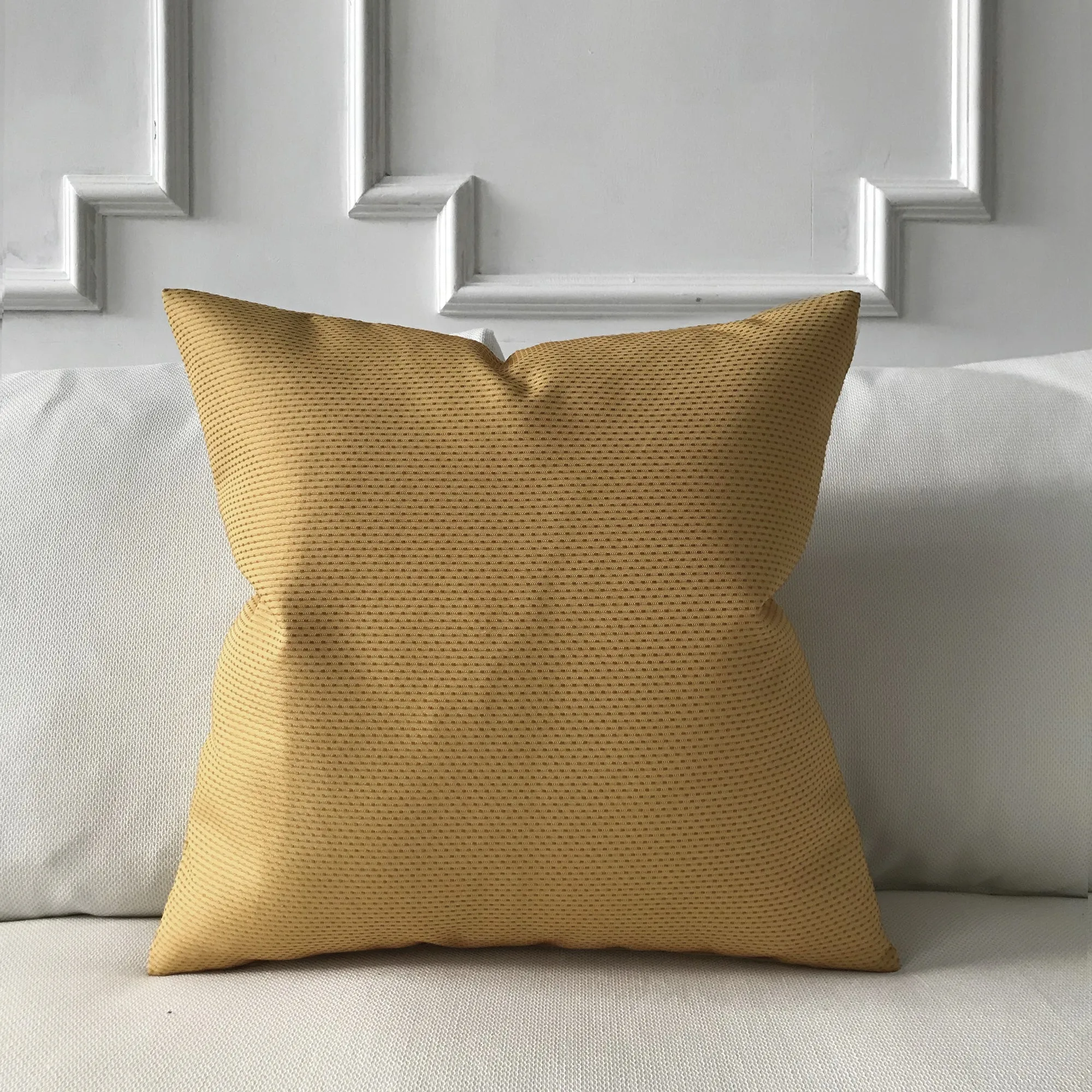 Gold Pinstriped Throw Pillow Cover 22x22