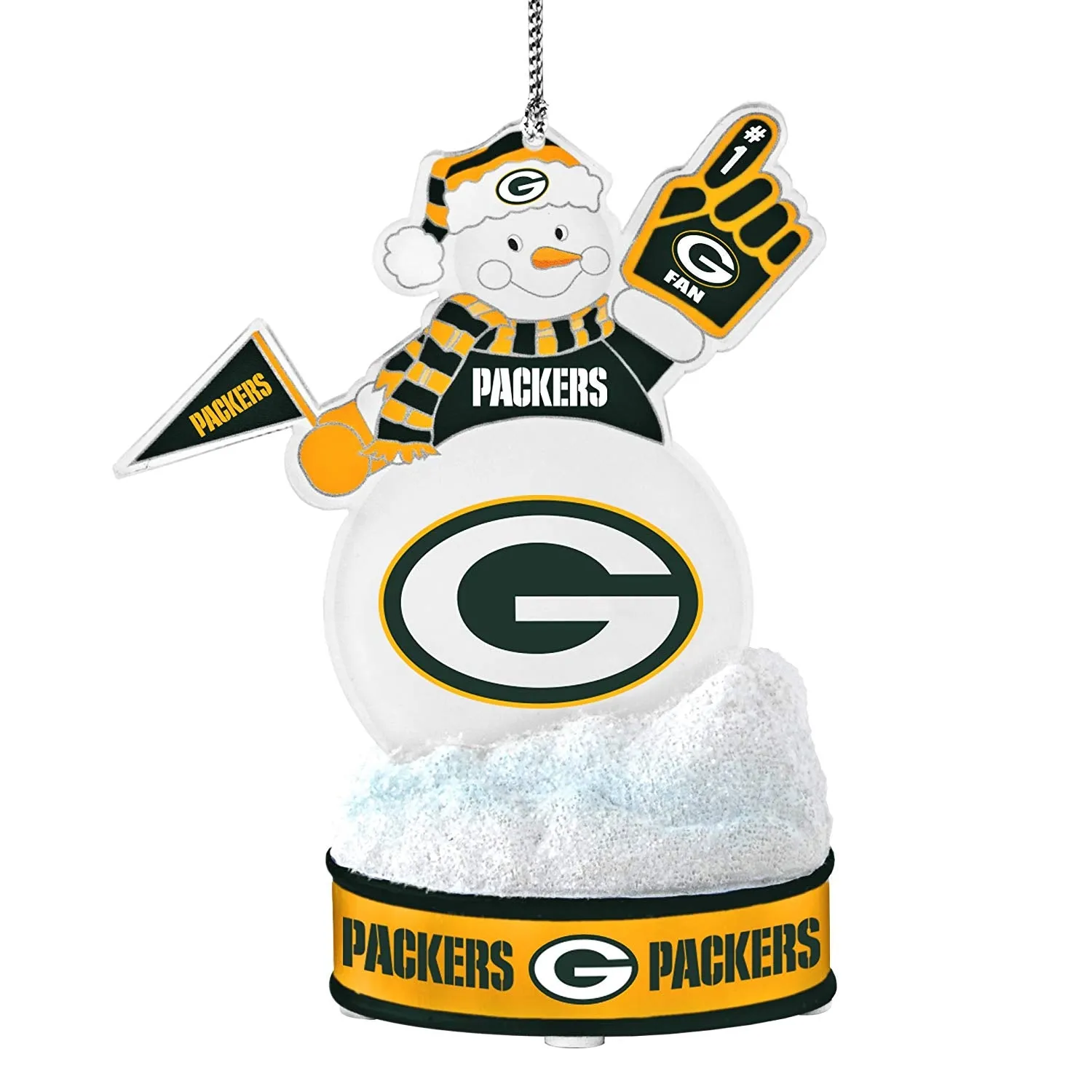 Green Bay Packers LED Snowman Ornament