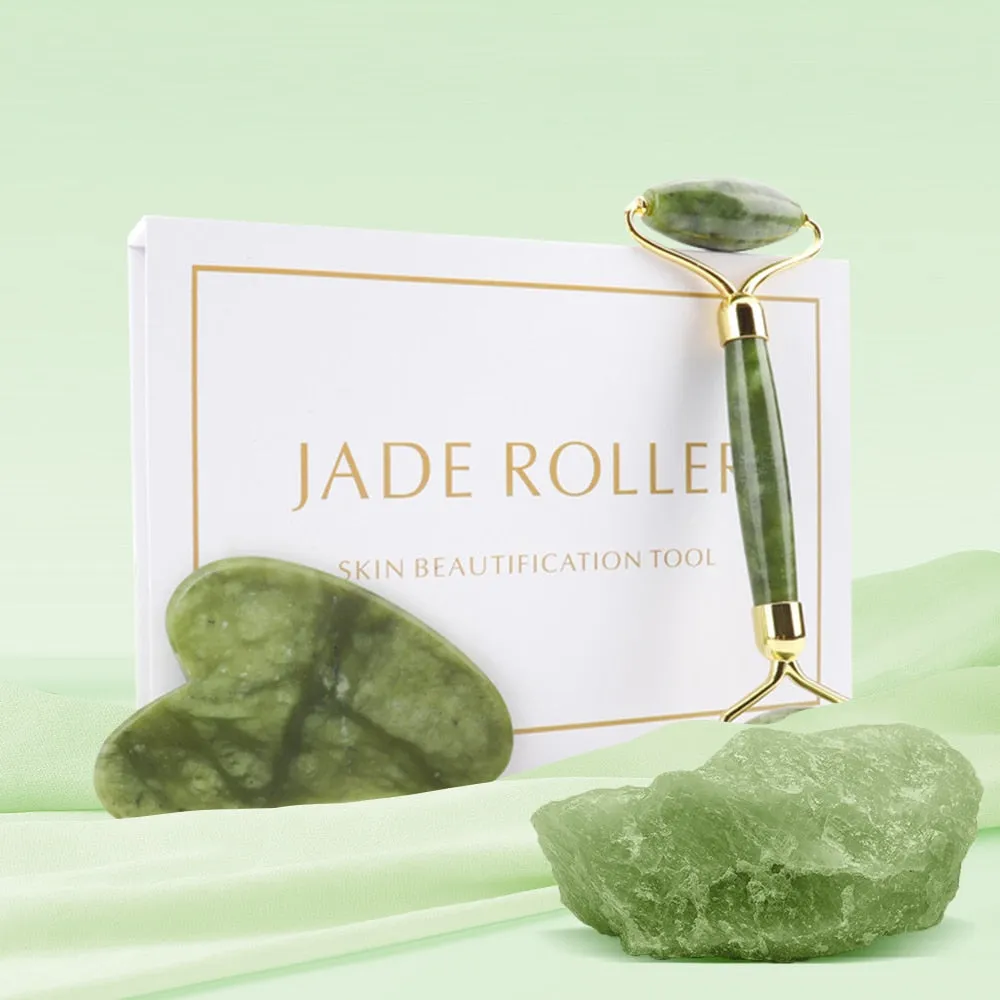 GUA SHA Natural Face Scraper Massager Jade Stone Roller