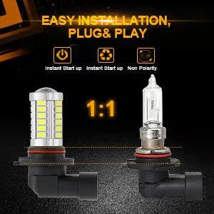 H10 9145 9140 HB3 LED Fog Light/DRL 50W 4000LM 6500K White 33LED Series | 2 Bulbs