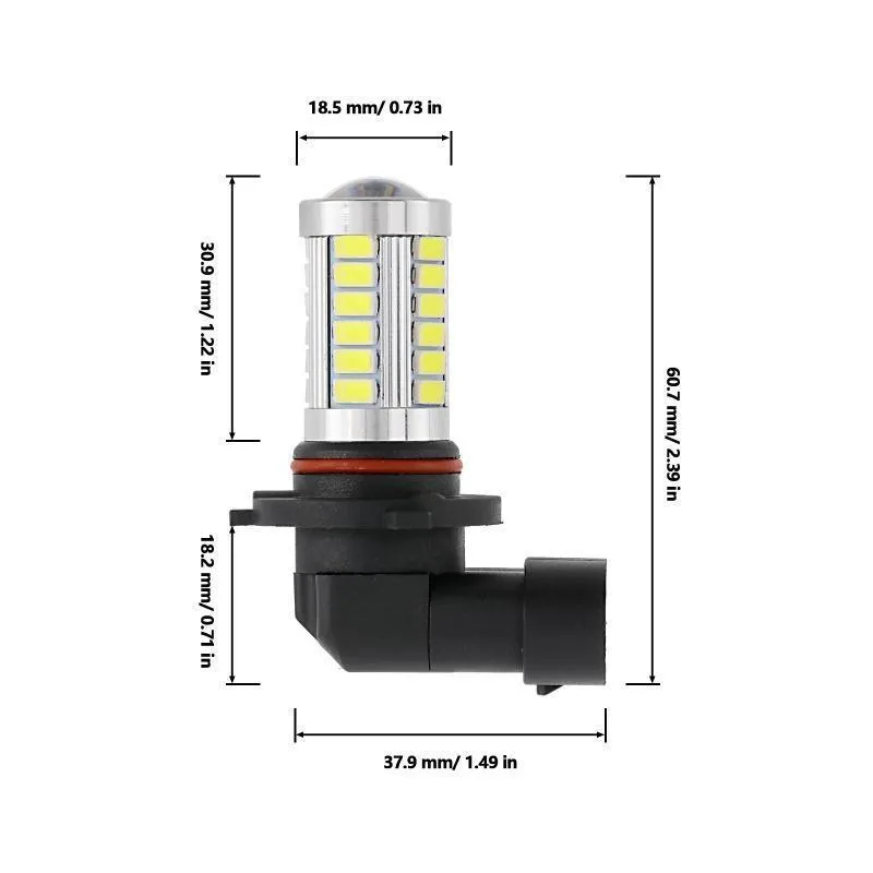 H10 9145 9140 HB3 LED Fog Light/DRL 50W 4000LM 6500K White 33LED Series | 2 Bulbs