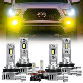 H8 H11 H16 LED Headlight Bulbs with Fog Light Bulbs for 2016-Later Toyota Tacoma