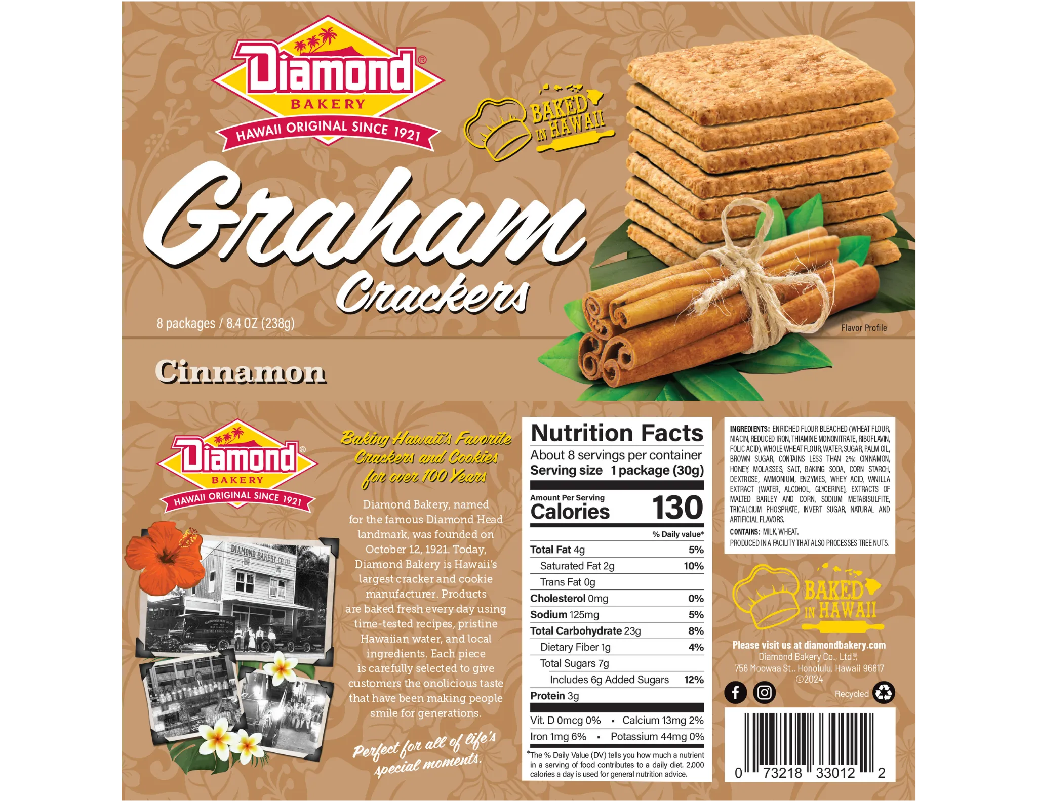 Hawaiian Graham Crackers, Cinnamon (9.5oz)