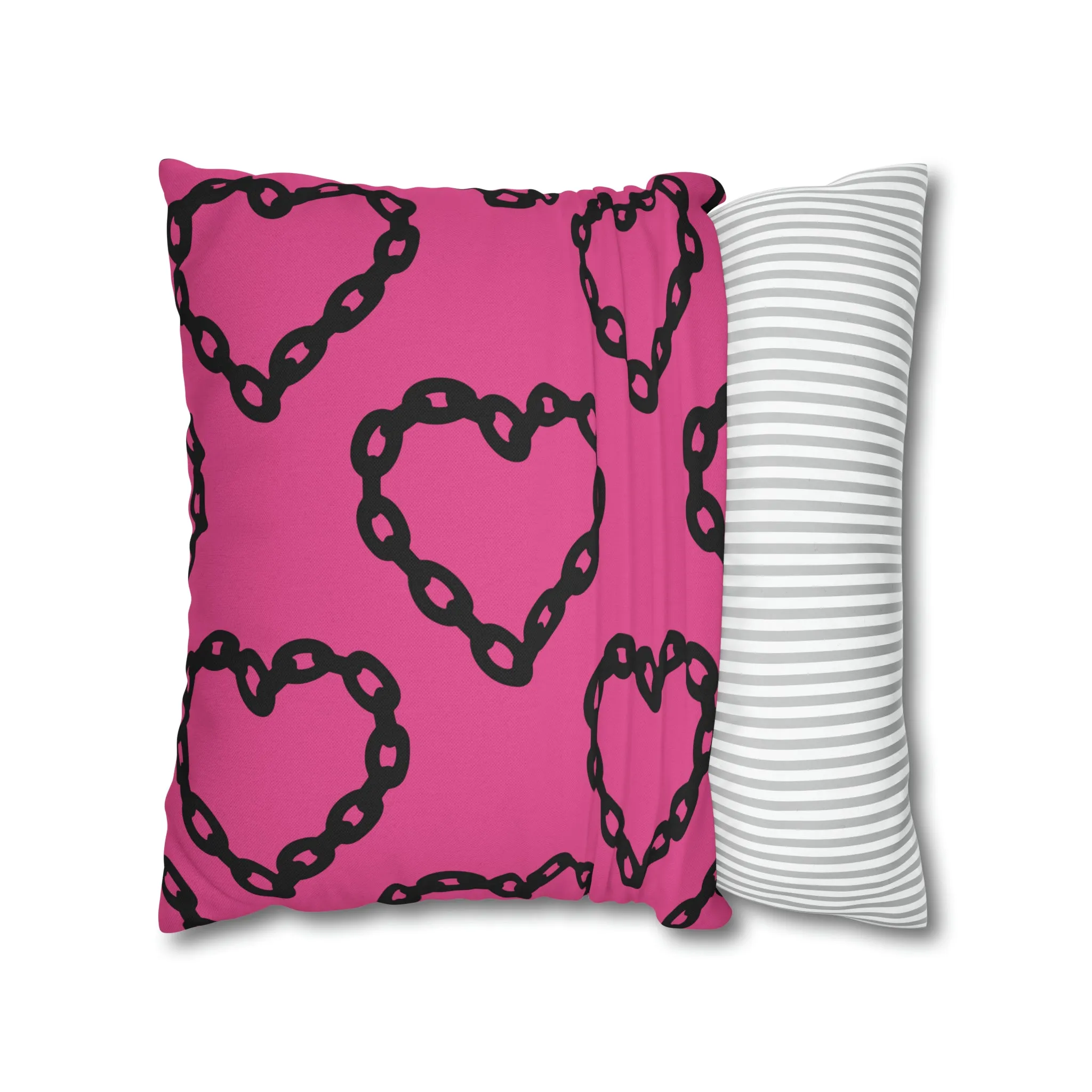 Heart with Chains Pillow Cover, Trendy Pillow Cover, College Pillow Cover