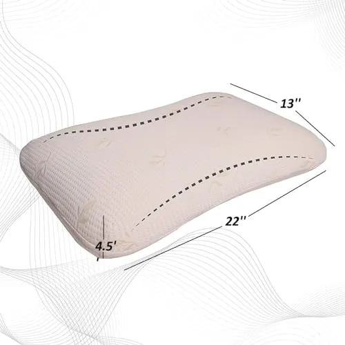 HomeHive Memory Foam Pillow Neck & Shoulder Lumbar Pain Relief Contour Cervical Super Soft & Fluffy-PO1(S_K_E_20022043_Off White)