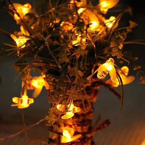 Honey Bee Fairy String Lights, Plug in String Lights 16 LED, 3 Meters Warm White Lights