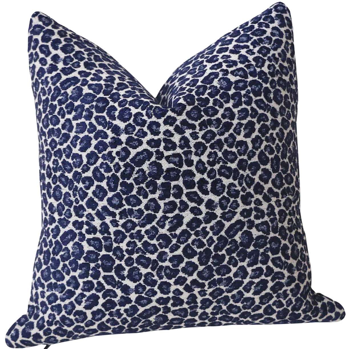 Indigo Chenille Leopard Pillow Cover : Available in 10 Sizes