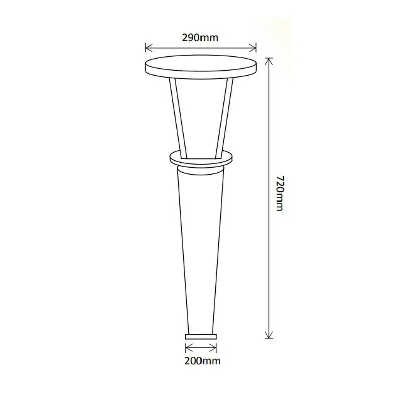 industrial Solar LED Bollard Light Dual Colour in Black (ø290mmx720mm) Solar Lighting Direct