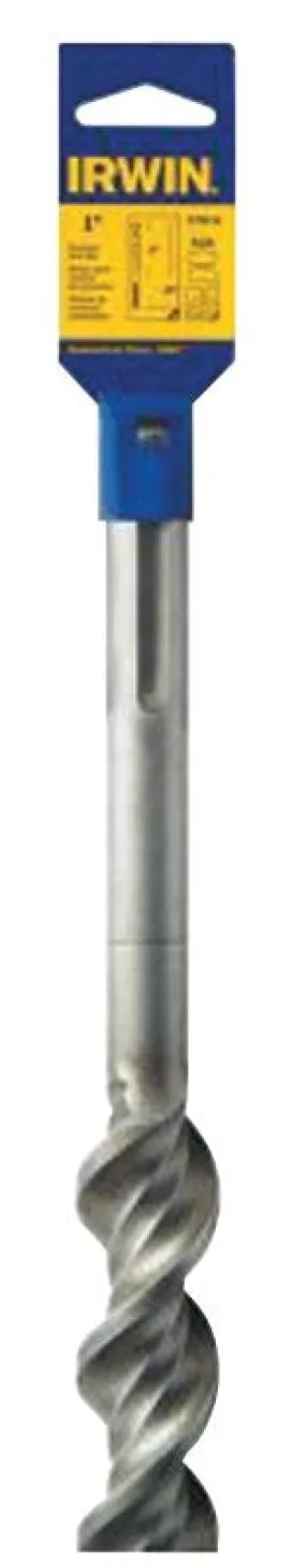 Irwin 323016 Hammer Drill Bit, 1 in Dia, 13 in OAL, Twist Flute, 4-Flute, 5 in Dia Shank, SDS Max Shank