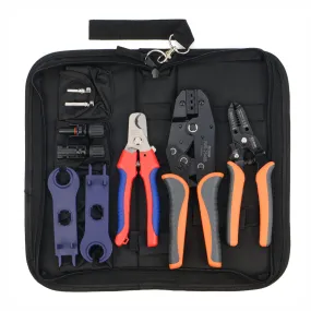 IWS-2546B Solar PV Cable Crimping Tool Kit with Wire Stripper, Cable Cutter, Solar Spanner and Connectors