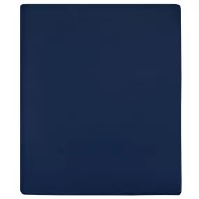 Jersey Fitted Sheet Navy Blue 180x200 cm Cotton