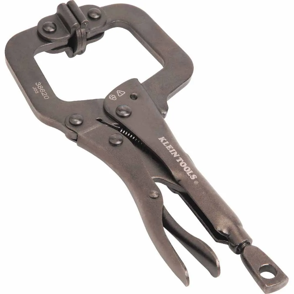 Klein 38662 C-Clamp Locking Pliers with Swivel Jaws Set, 6" and 11", 2-Piece