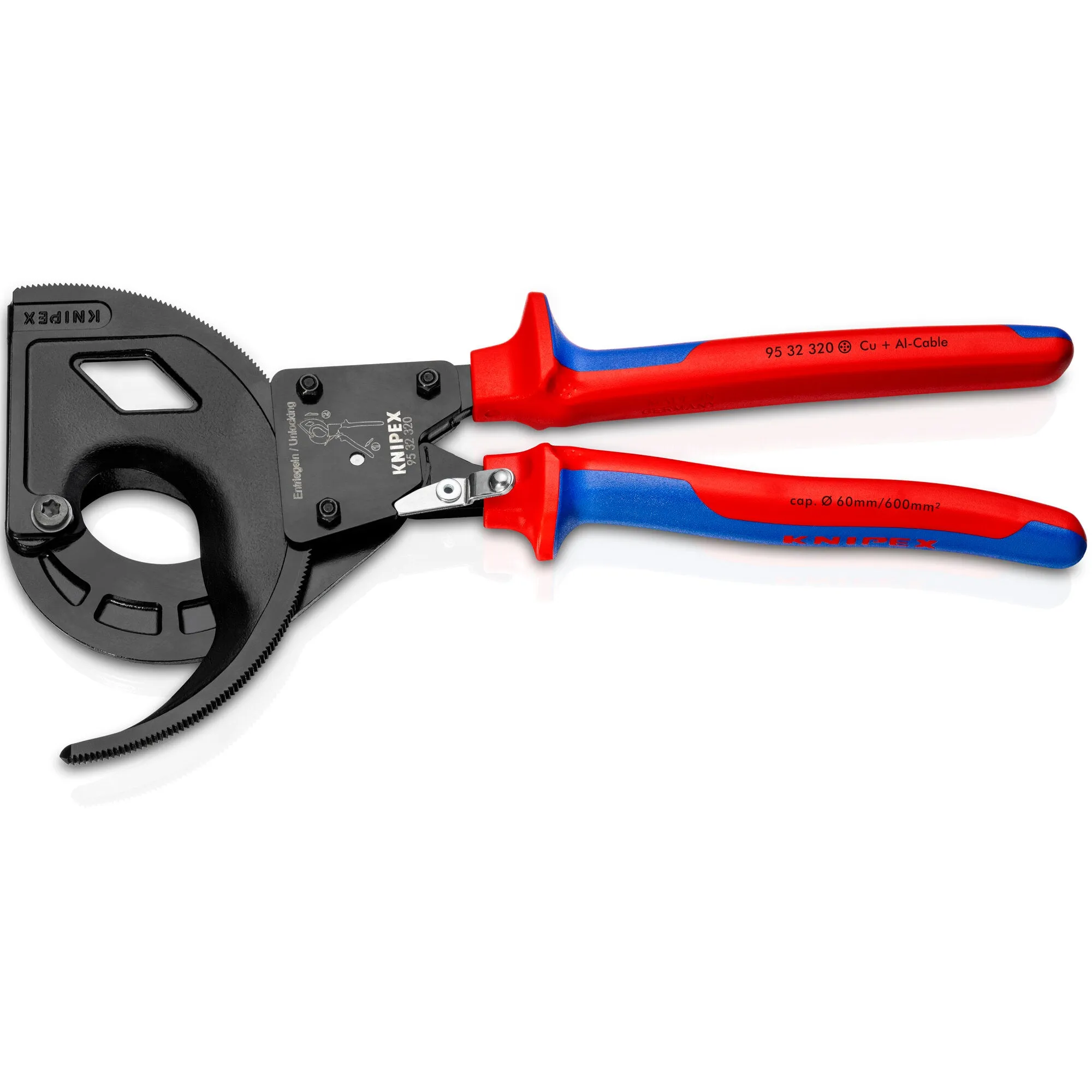 Knipex 95 32 320 12 1/2" 3 Stage Drive Ratcheting Cable Cutter