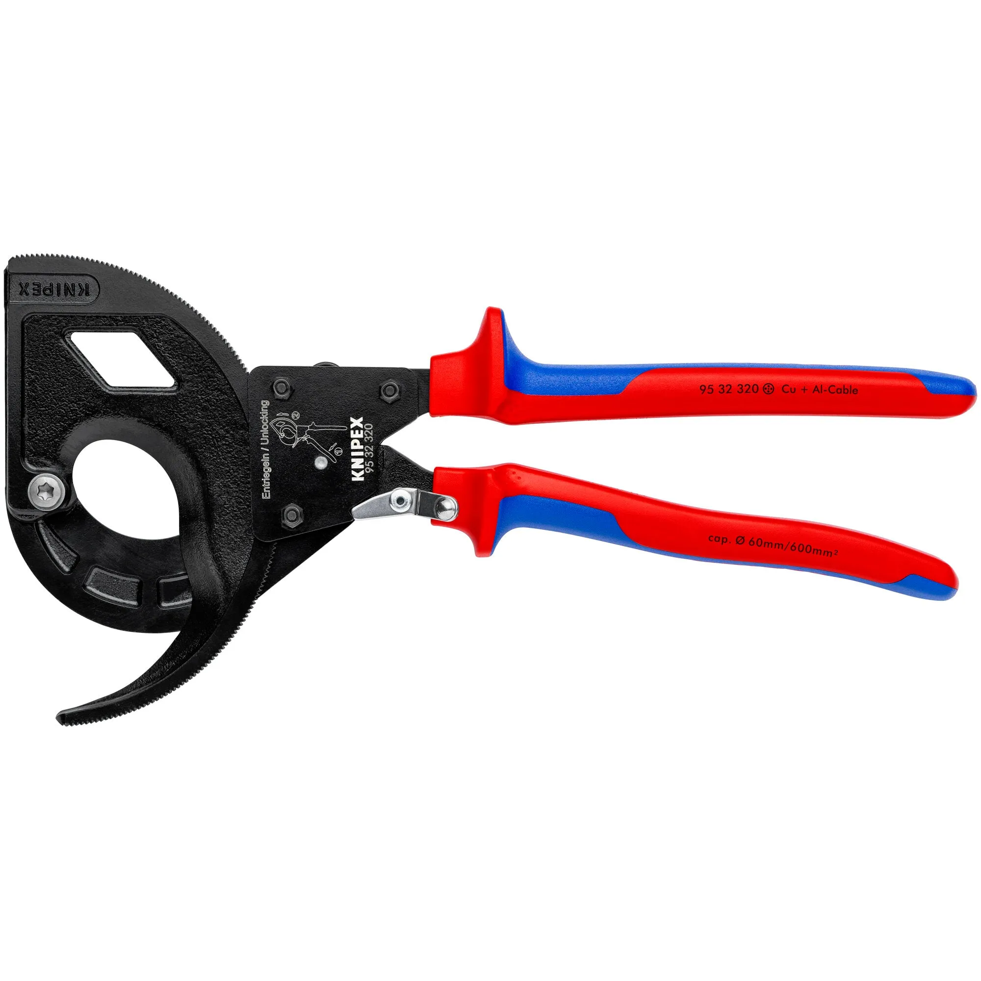 Knipex 95 32 320 12 1/2" 3 Stage Drive Ratcheting Cable Cutter