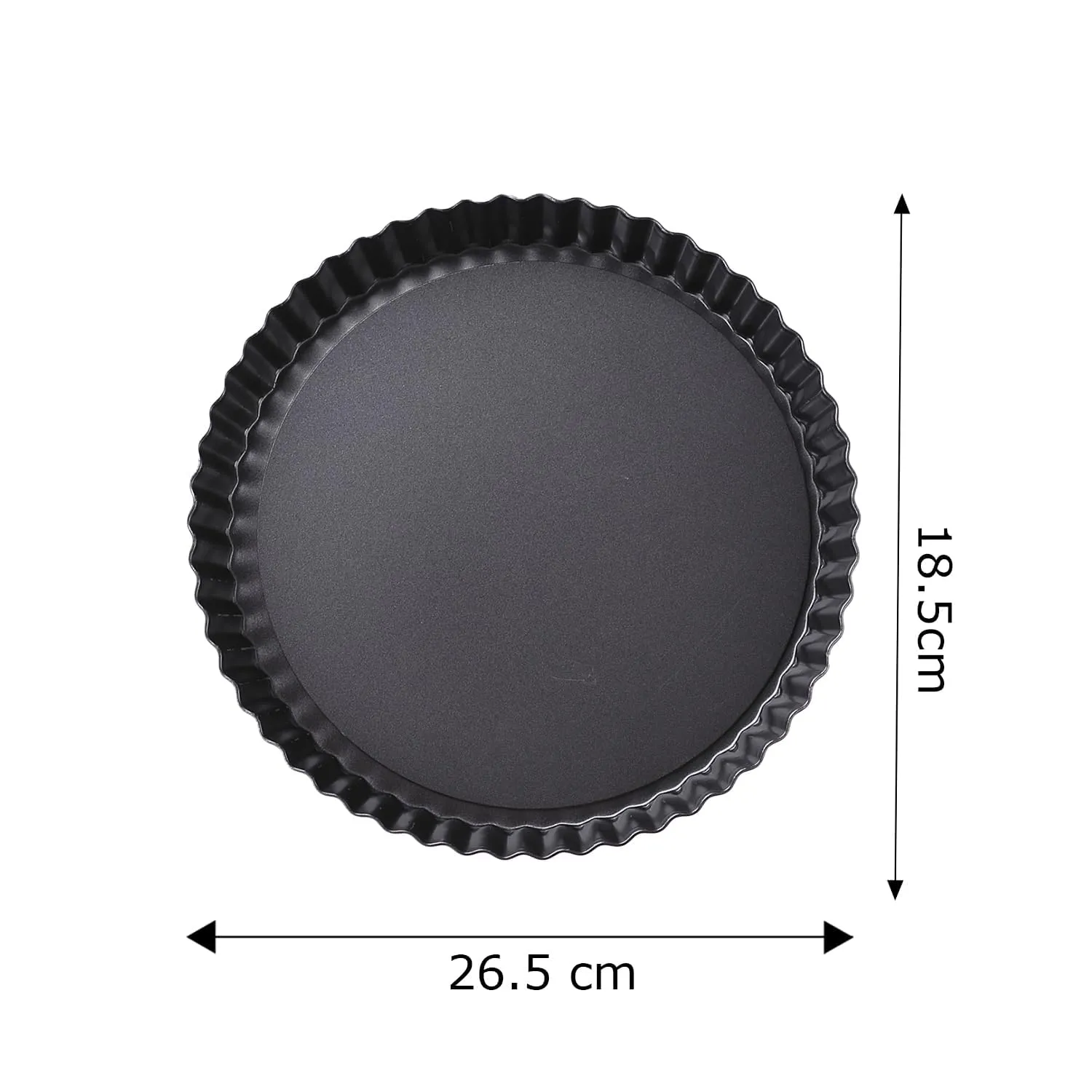 Kuber Industries Pie and Pizza Pan with Removeable Bottom|Carbon Steel Tart Pan-Pack of 6 (Black)