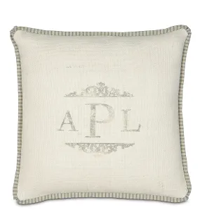 La Maison Foggy Morning Monogram Throw Pillow Cover 20x20