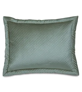 Lars Quilted Velvet Standard Sham 20x27 in Ocean