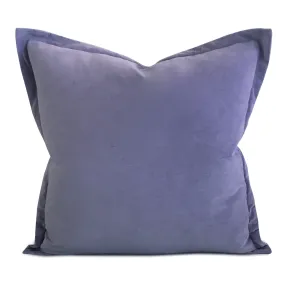 Lavender Velvet Self Flange Throw Pillow Cover 22x22