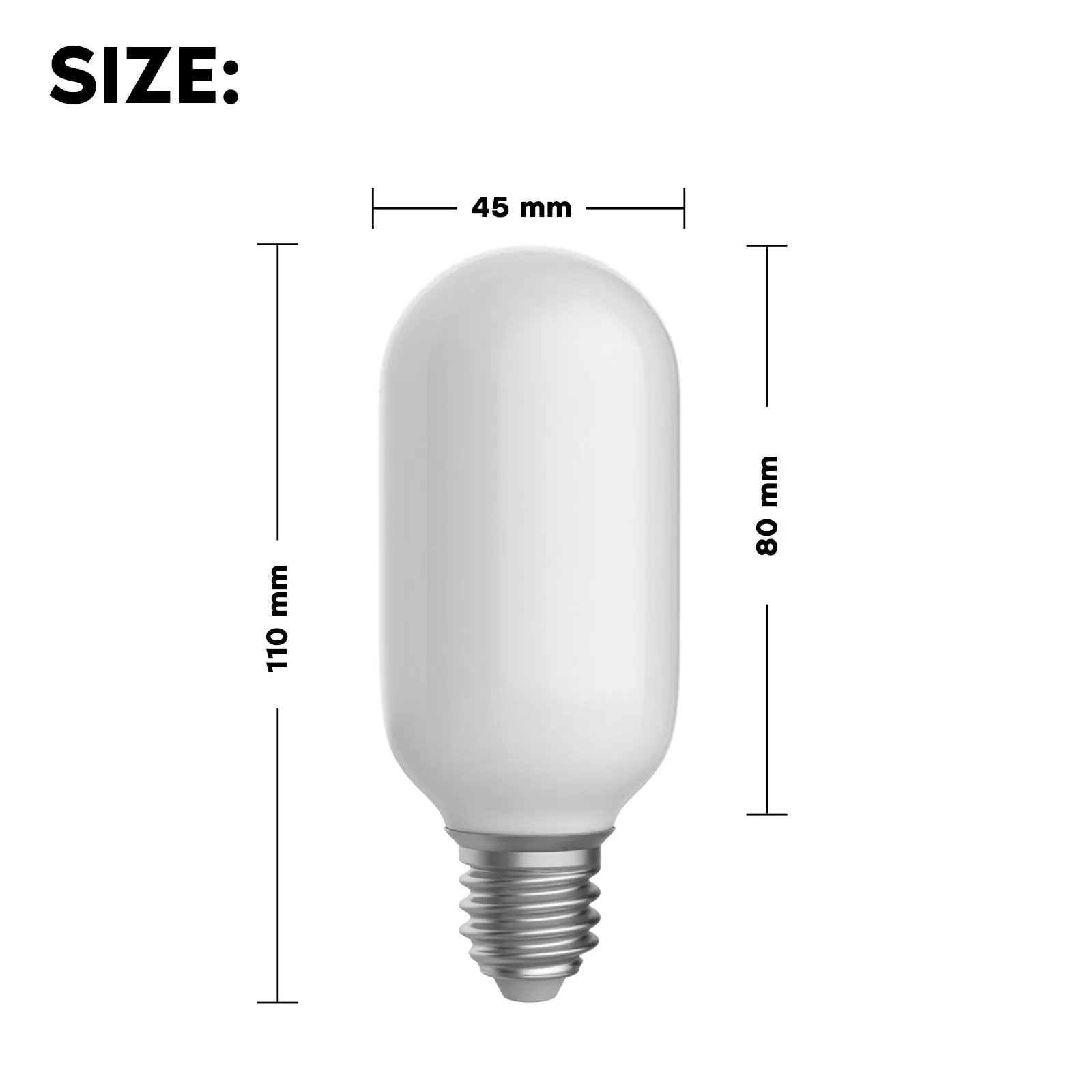 LED Edison T45 Filament Light Bulbs Warm White 2700K CRI 90, 4W Equivalent to 40W Dimmable 10PACK