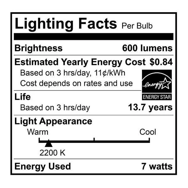 LED Filament Bulb - A19 Vintage - 7 Watt - Amber - 2200K - 600 Lumens