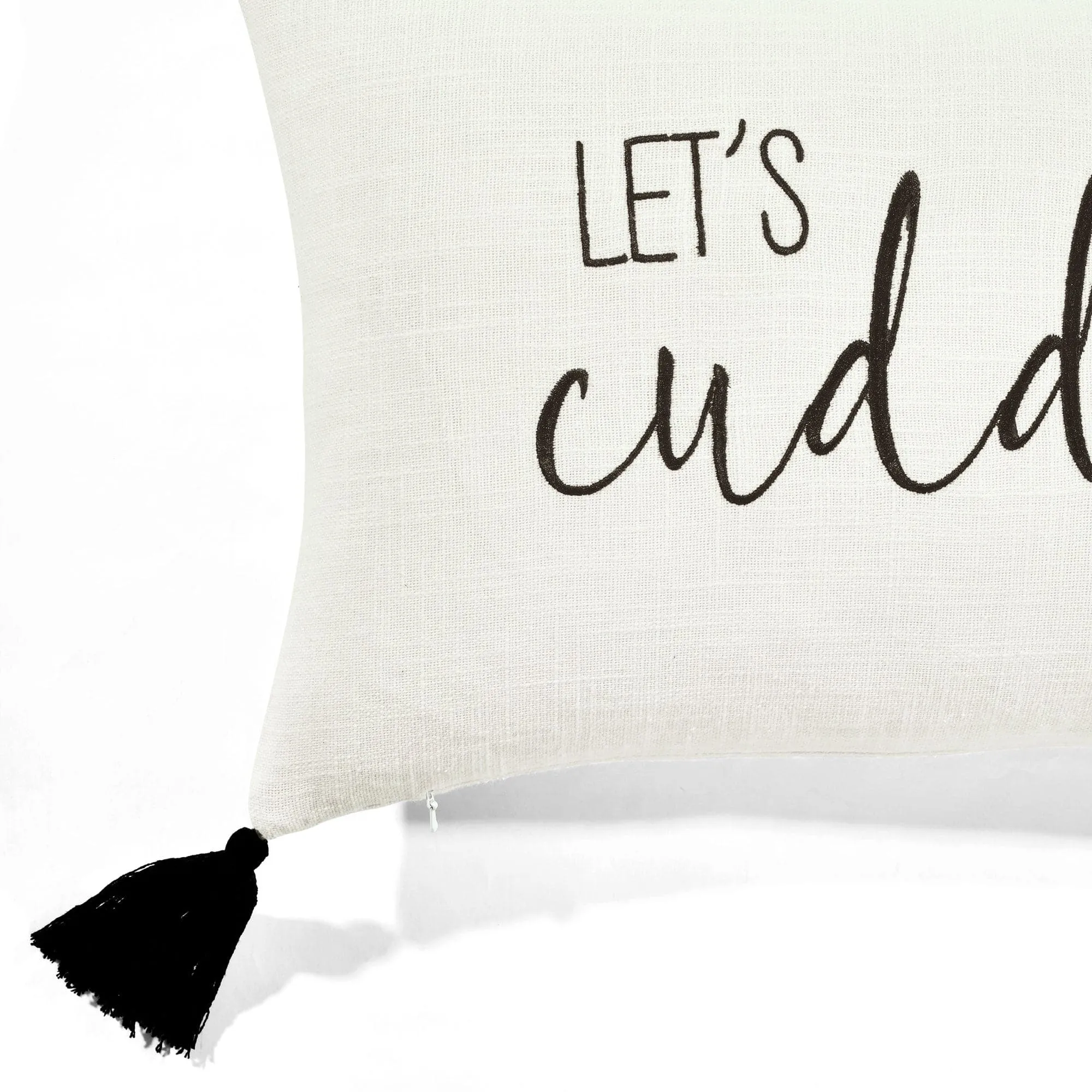 Let's Cuddle Script Decorative Pillow Cover