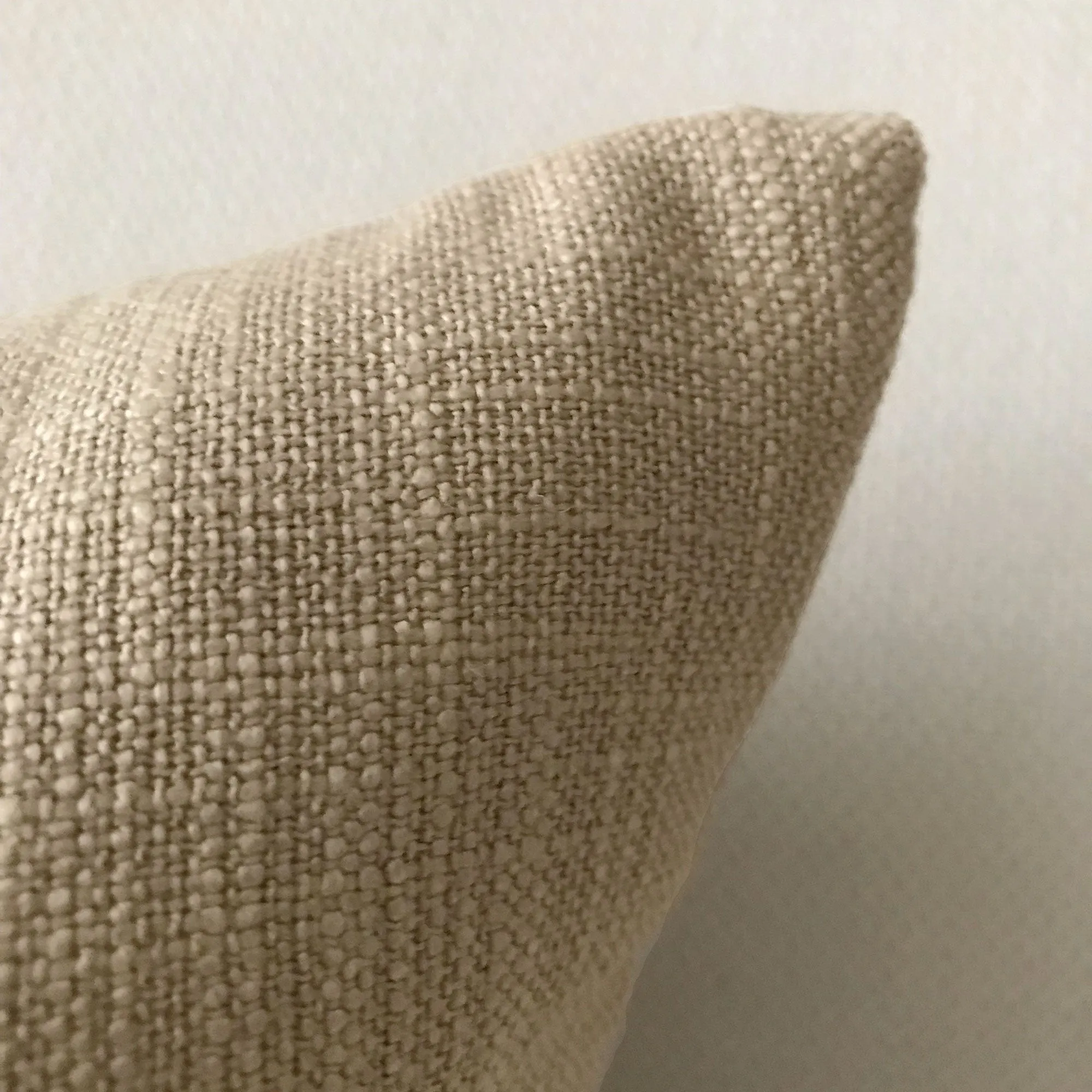 Light Brown Solid Linen Lumbar Pillow Cover 13x22