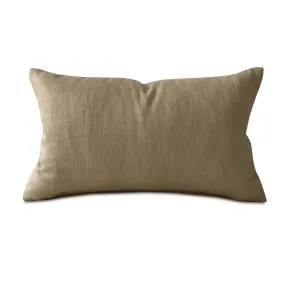 Light Brown Solid Linen Lumbar Pillow Cover 13x22