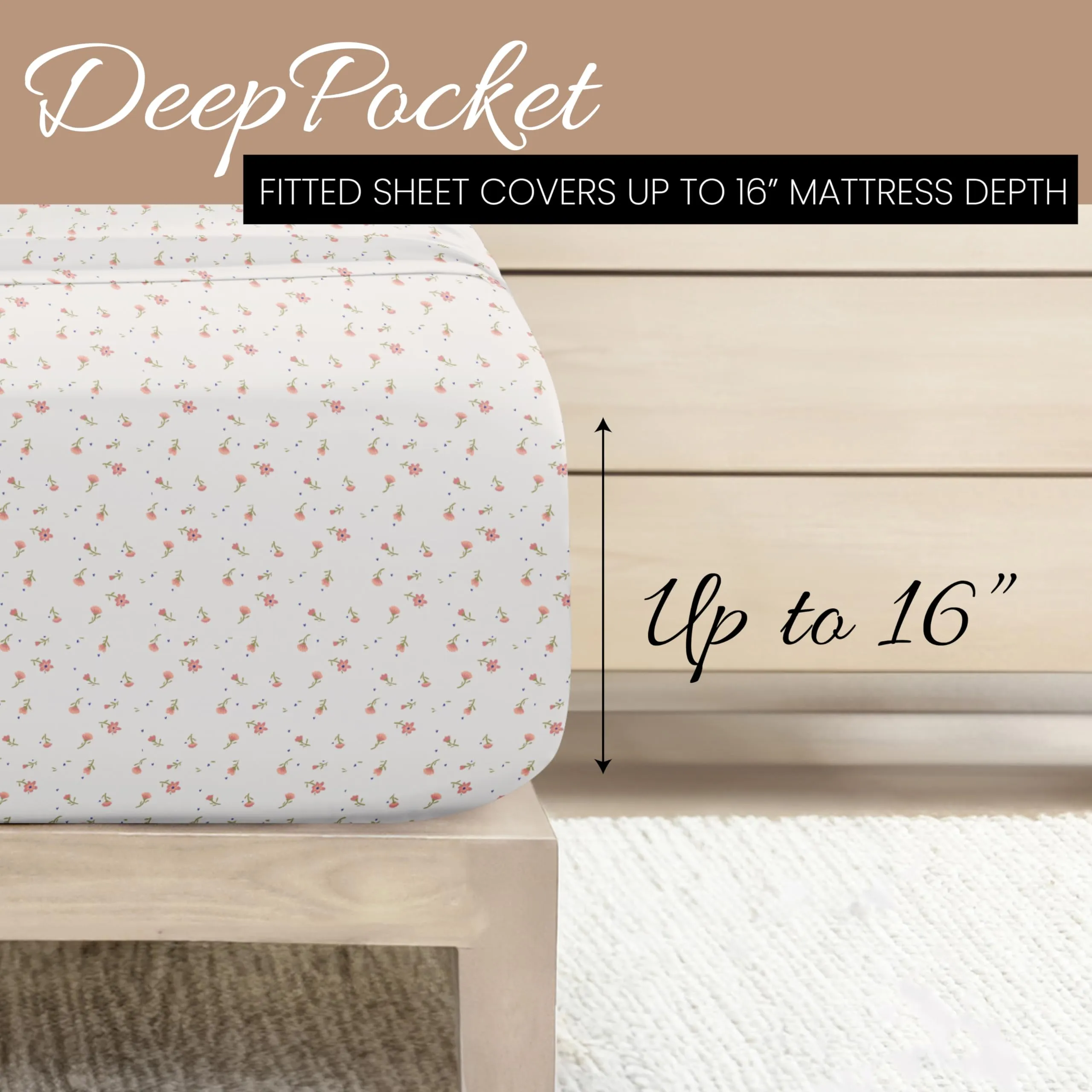 Linen Market 4 Piece Full Bedding Sheet Set (Pink Floral) - Sleep Better Than Ever with These Ultra-Soft & Cooling Bed Sheets for Your Full Size Bed - Deep Pocket Fits 16" Mattress