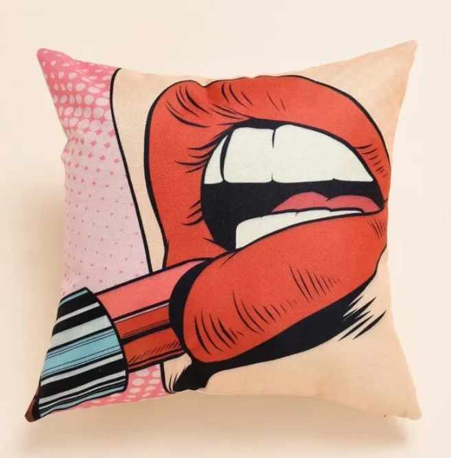 Lip Print Cushion Cover Without Filler