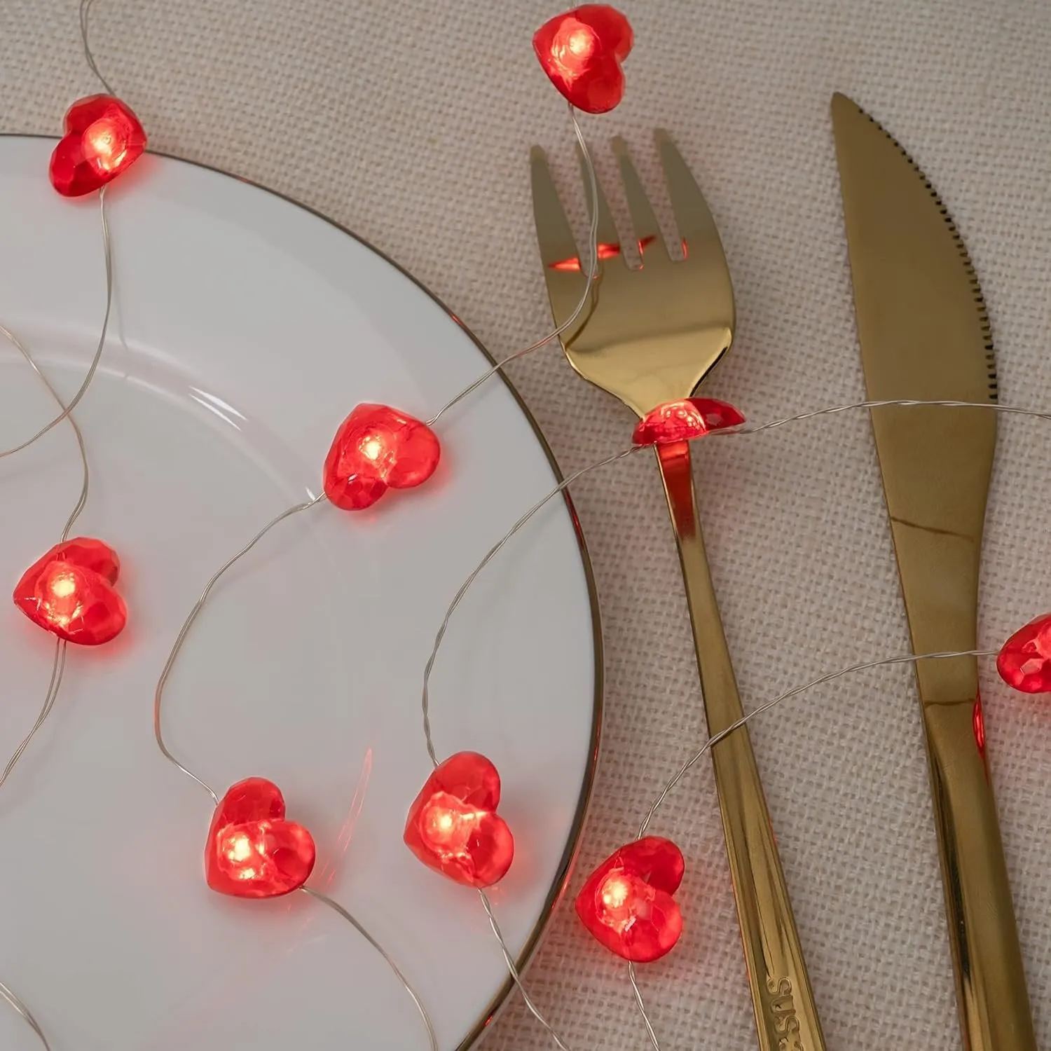 Love Heart String Lights - LED Heart Valentines String Lights