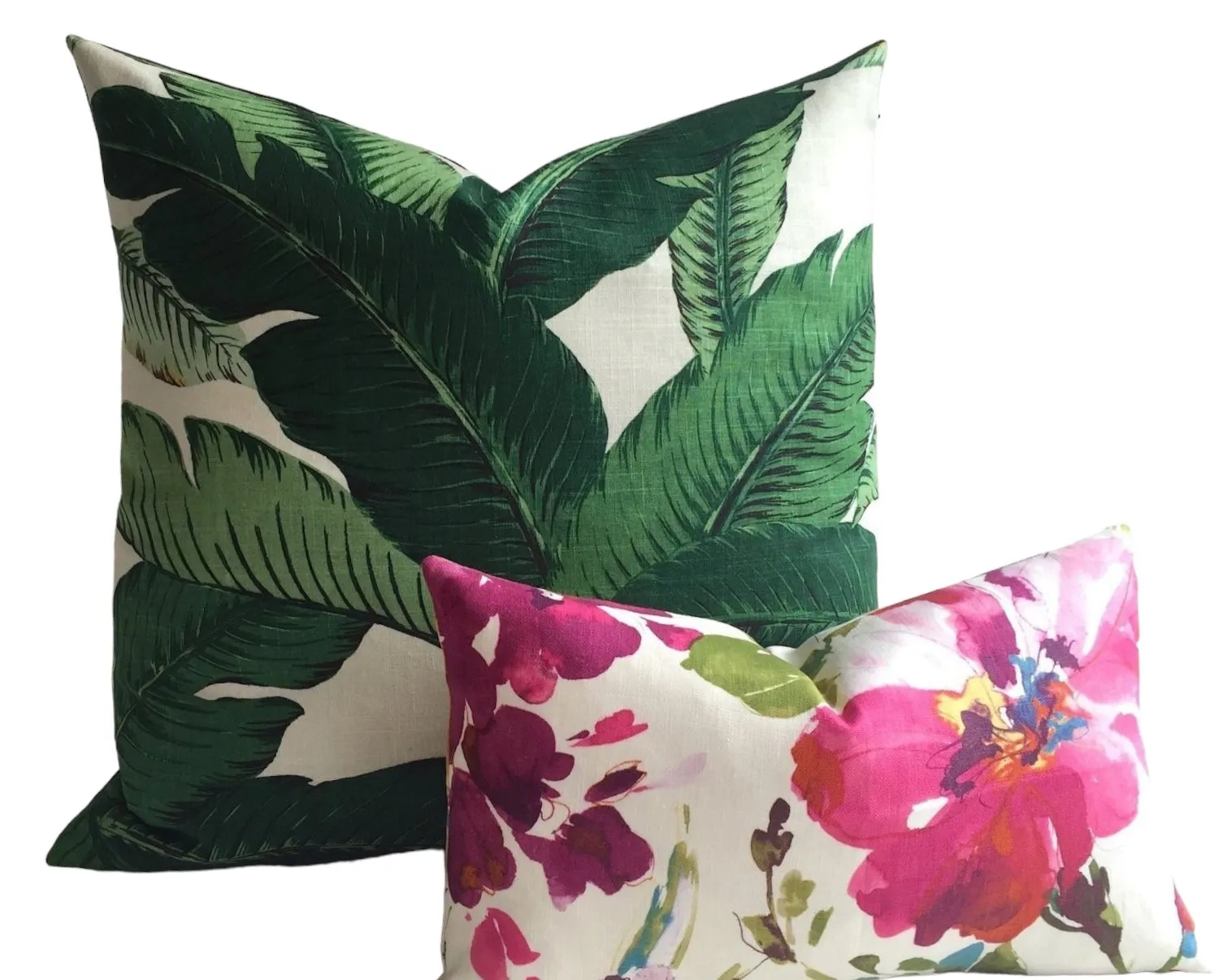 Lush: Banana Leaf Linen Pillow Cover