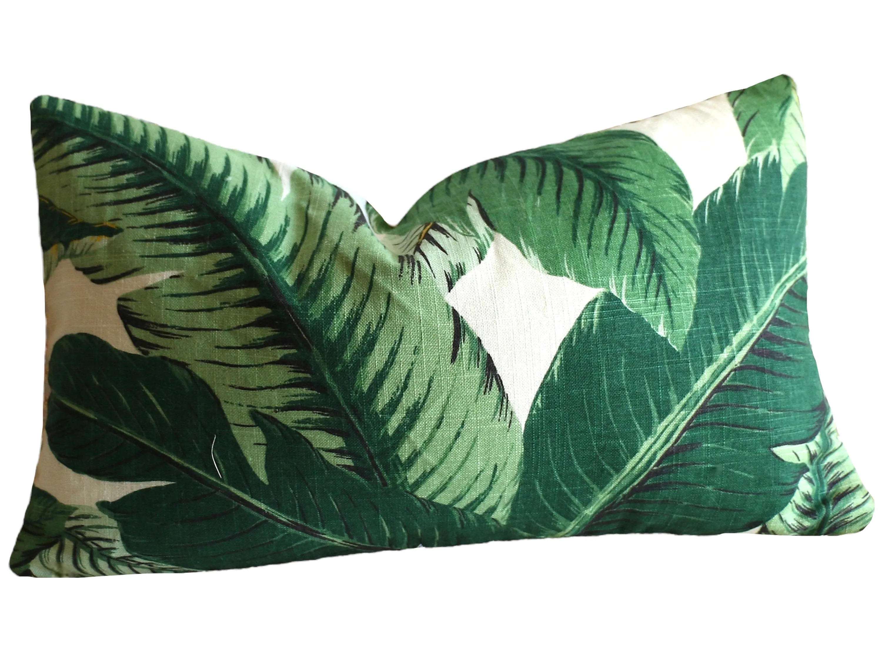 Lush: Banana Leaf Linen Pillow Cover