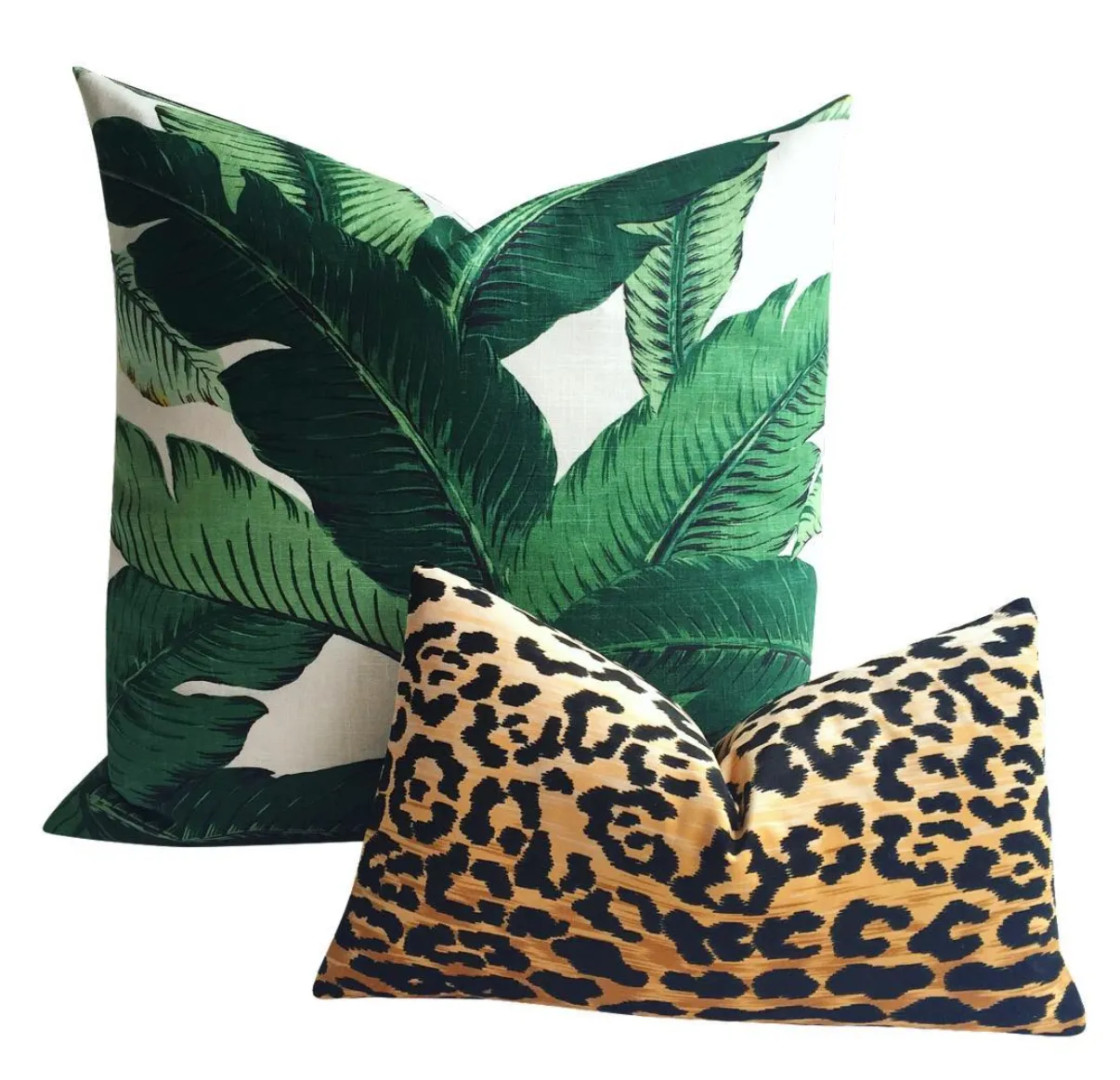 Lush: Banana Leaf Linen Pillow Cover