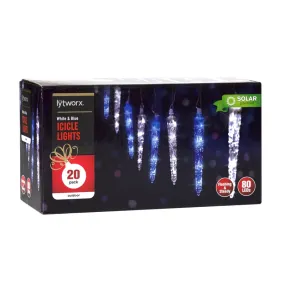 Lytworx Solar 80 LED 20 Pack Icicle Lights