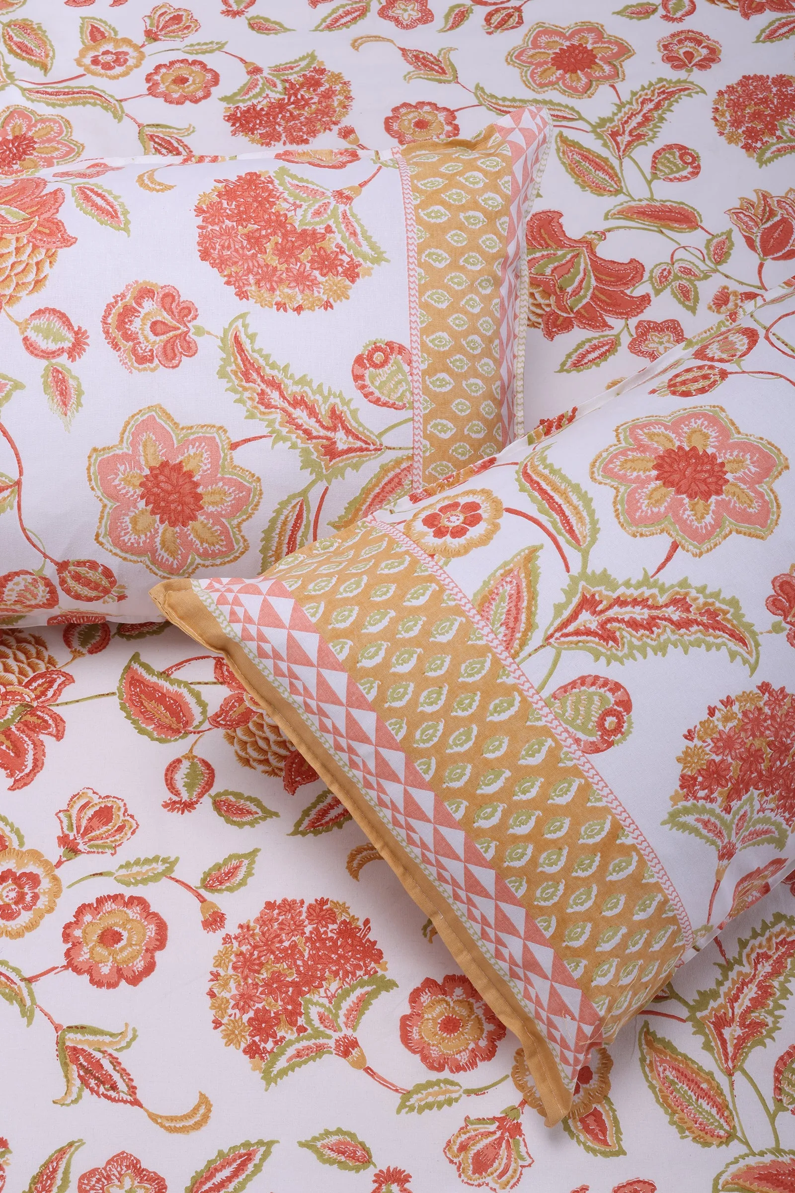 Malaga Chintz Mustard Cotton Bedsheet