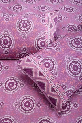 Mandala Birch Purple Cotton Bedsheet