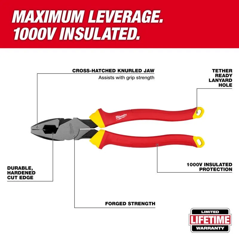 Milwaukee 9.96 in. L Lineman's Plier