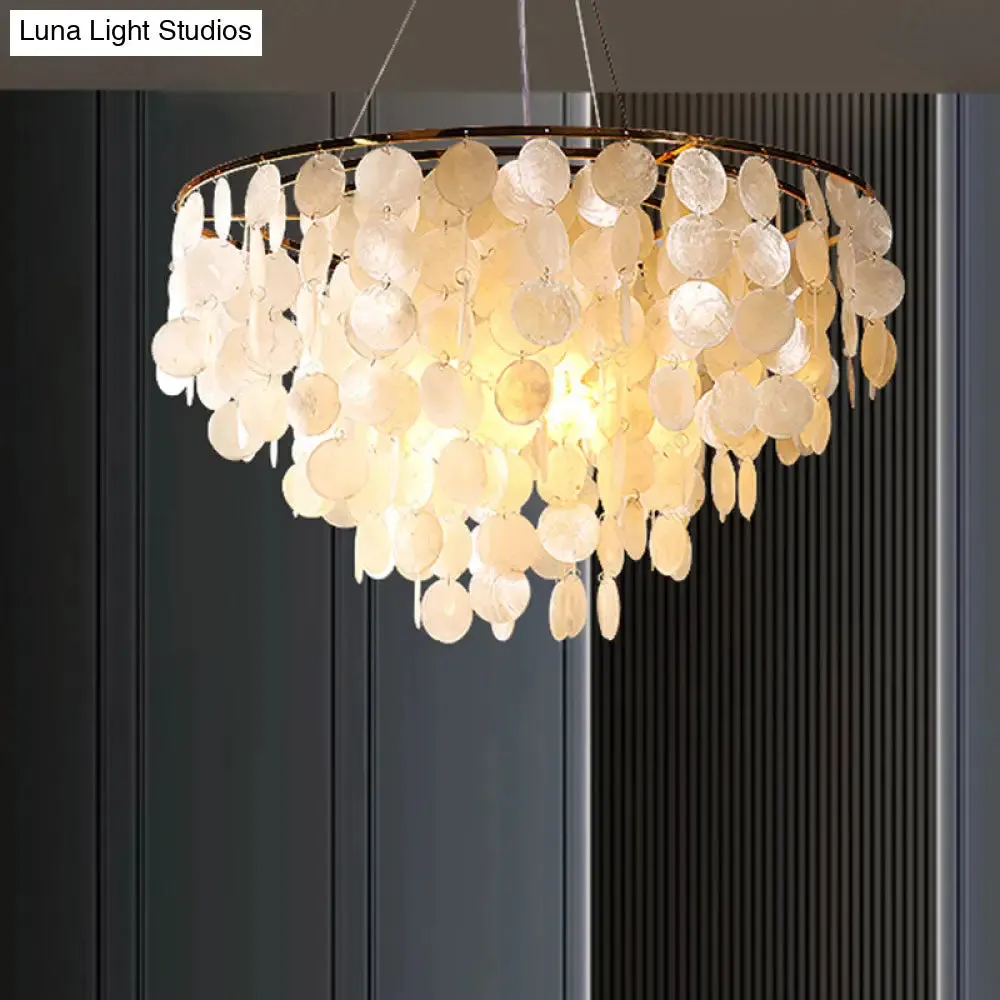 Minimalist Shell Gold Pendant Light - Elegant Dining Room Chandelier